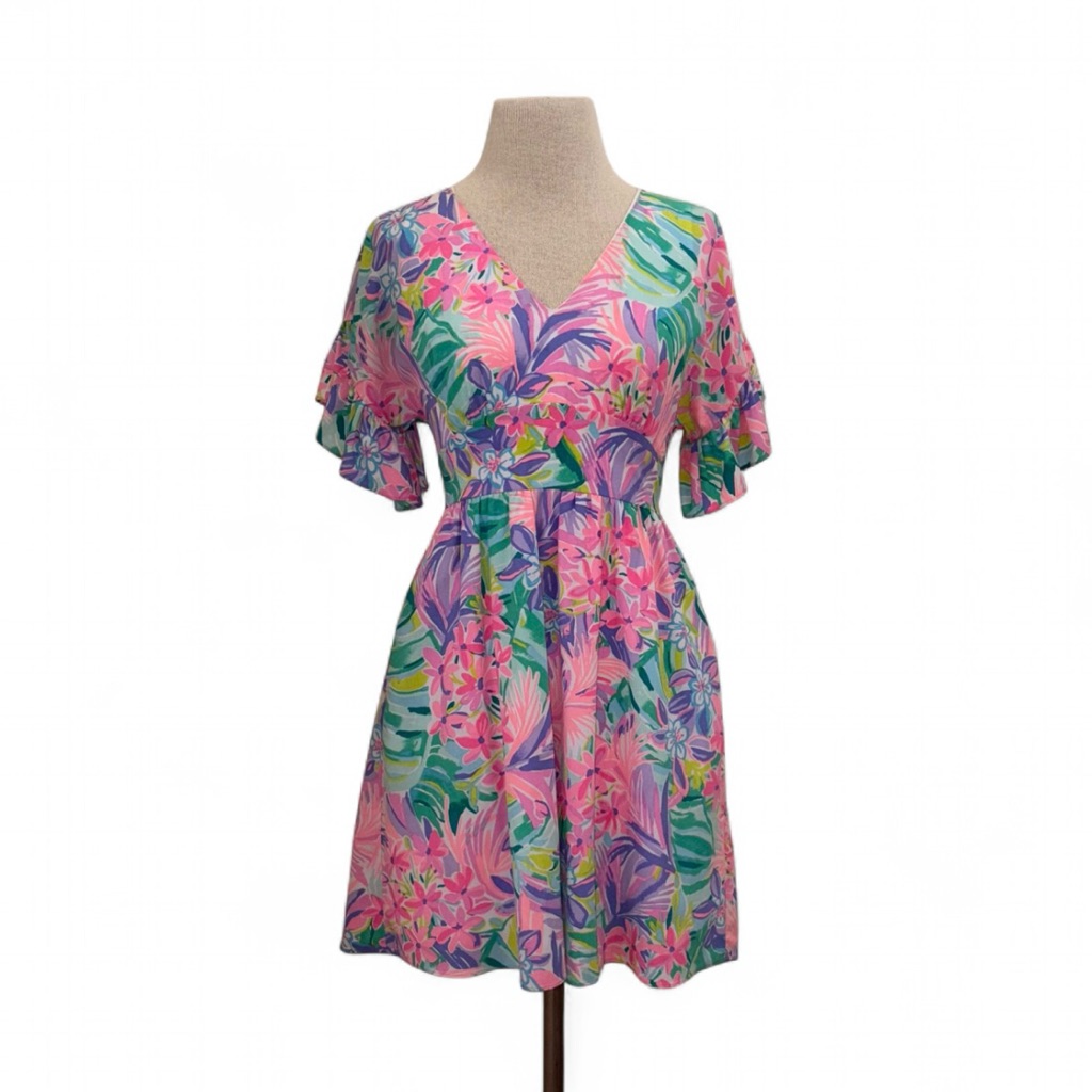 Lilly Pulitzer Floral It Was All A Dream Blaire Fit And Flare Dress Size 00 Xs